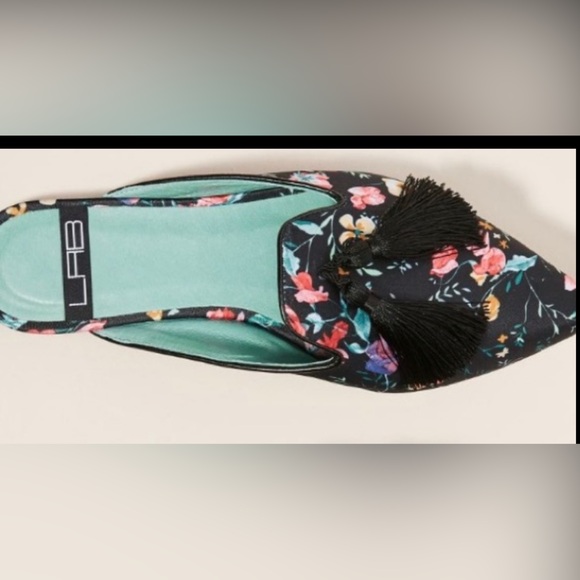 Anthropologie Floral Tasseled Slides size 36 New - Picture 1 of 8